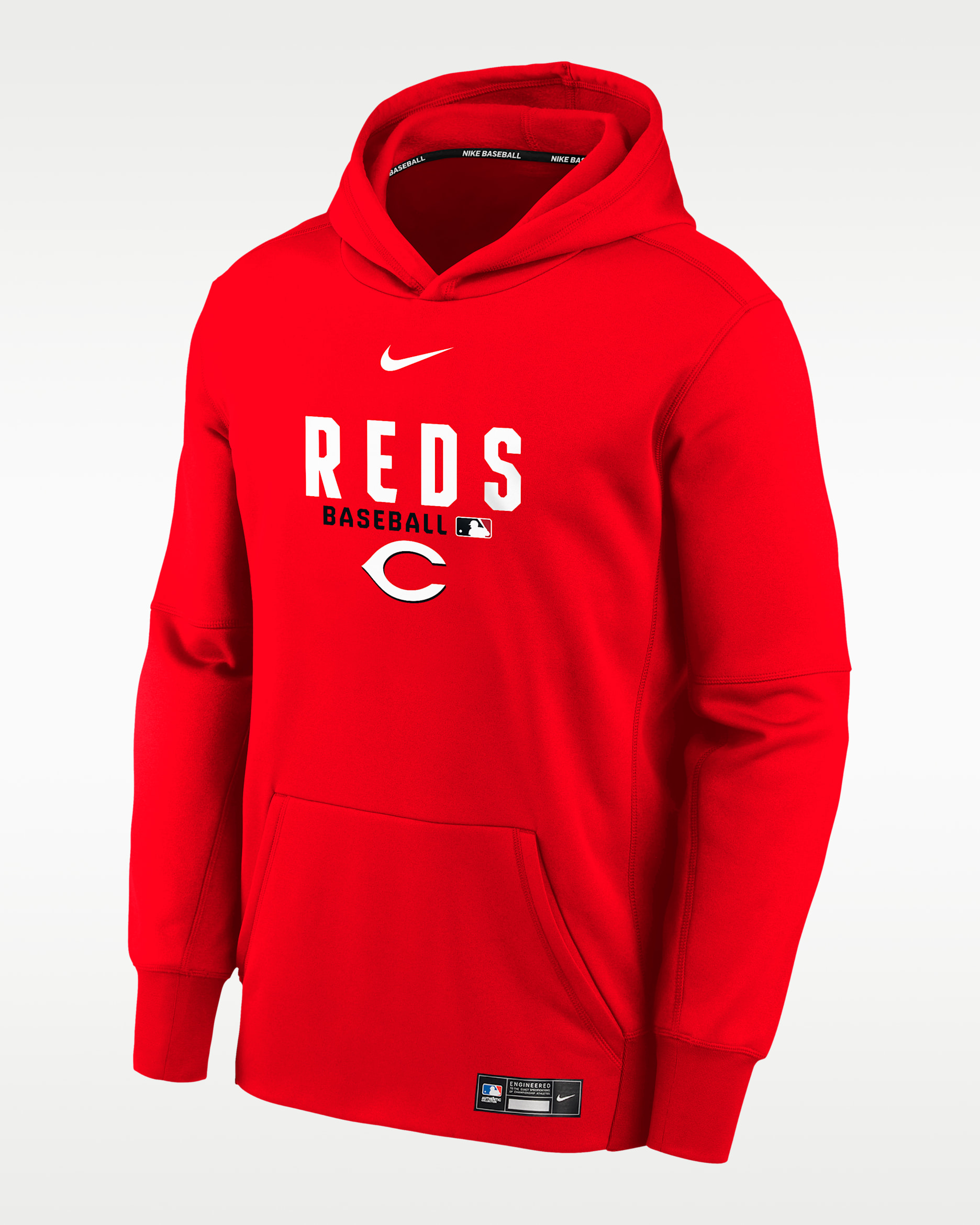 USA購入 【NIKE FOOTBALL】【THERMA】パーカーUS L 赤 Cincinnati Reds Authentic Collection Big Kids' Nike Therma-FIT MLB
